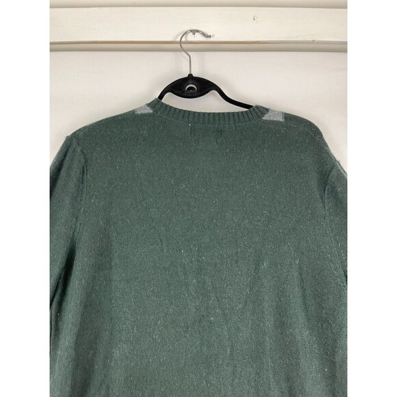 Banana Republic Olive Green Argyle Cashmere-Blend Men's Sweater Size M - Picture 9 of 12